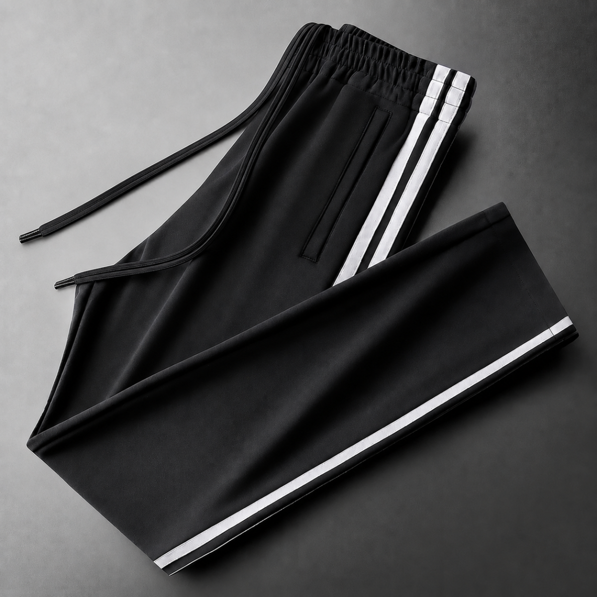 Men’s Black Gold Side Stripe Premium Track Pant