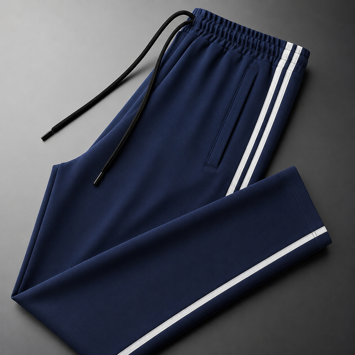 Men’s Navy Blue Gold Side Stripe Premium Track Pant