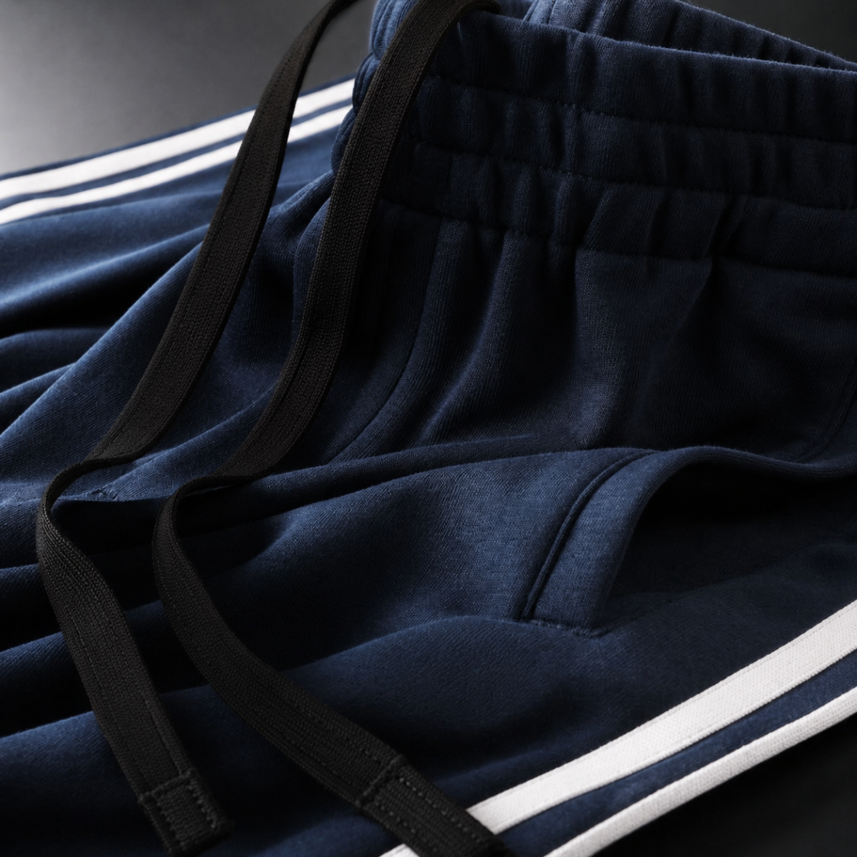 Men’s Navy Blue Gold Side Stripe Premium Track Pant