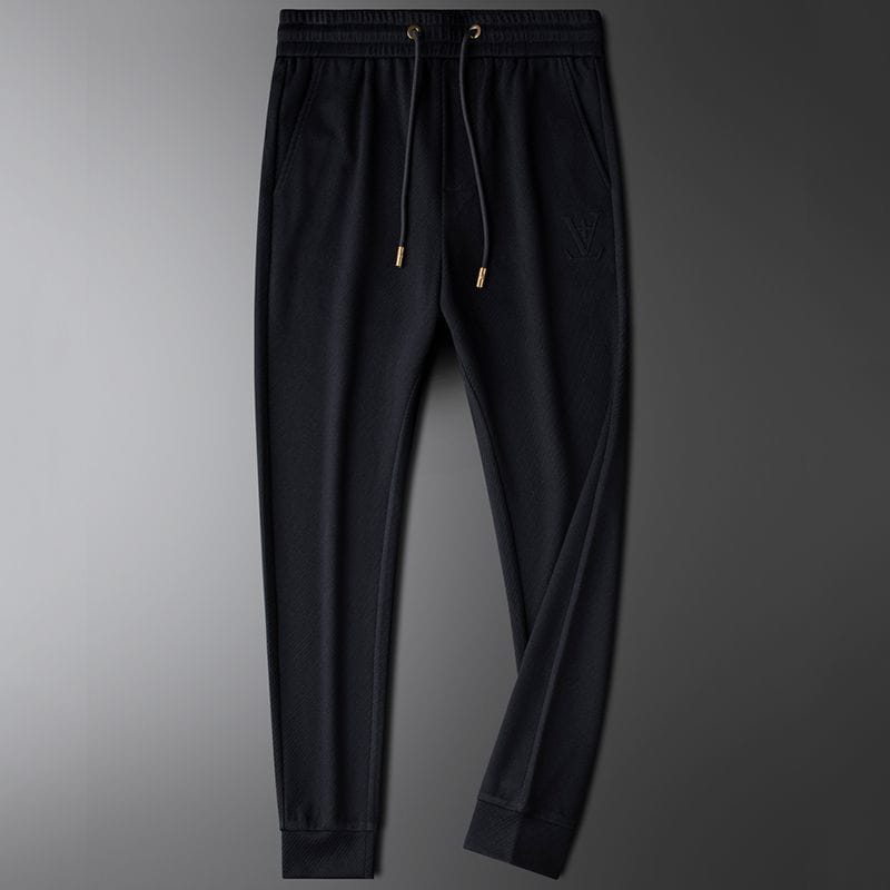 Men’s Black Textured Slim Fit Jogger Track Pant