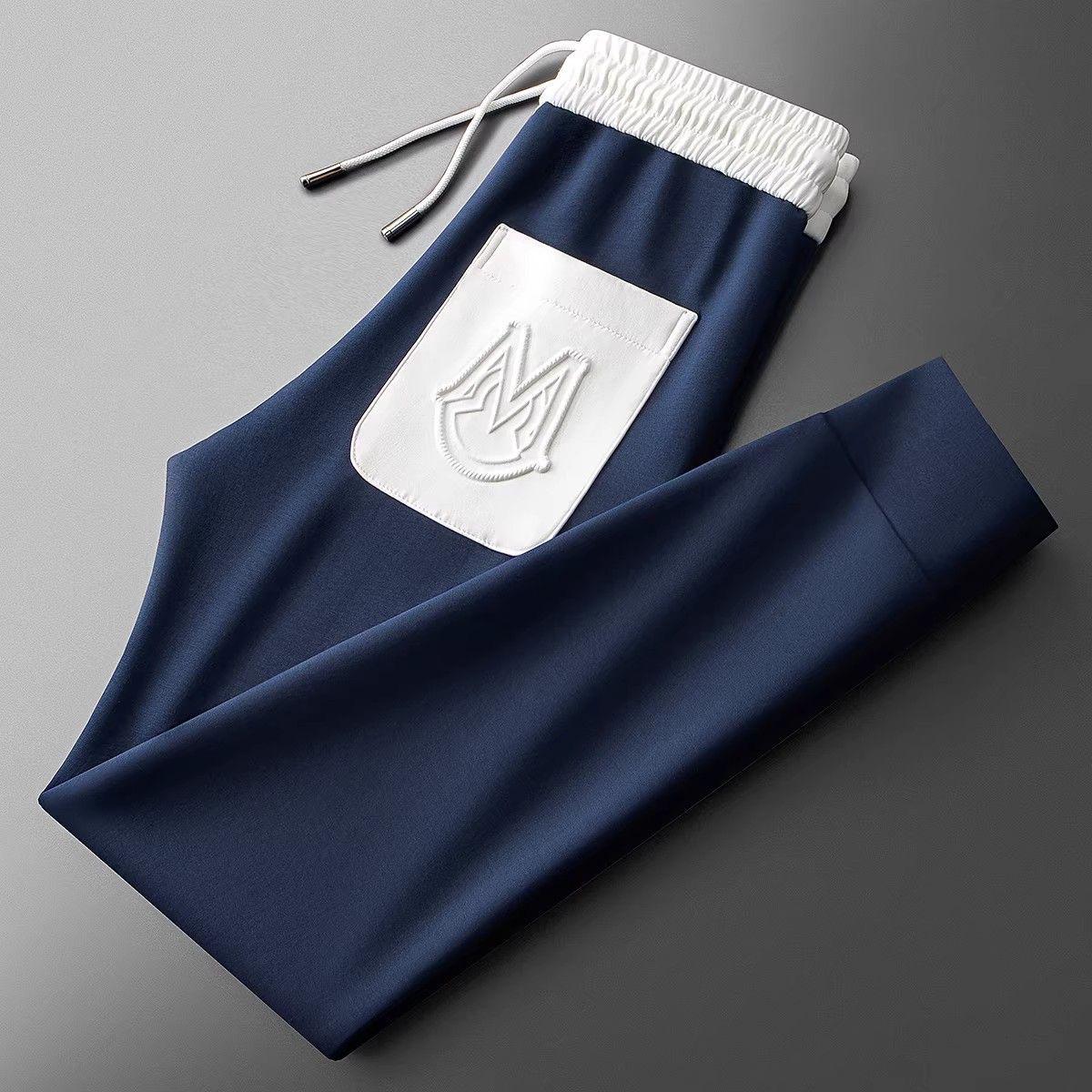 Men’s Navy Blue Contrast Pocket Jogger Track Pant