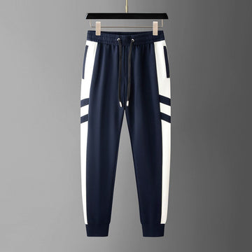 Men’s Navy Blue White Side Stripe Jogger Track Pant