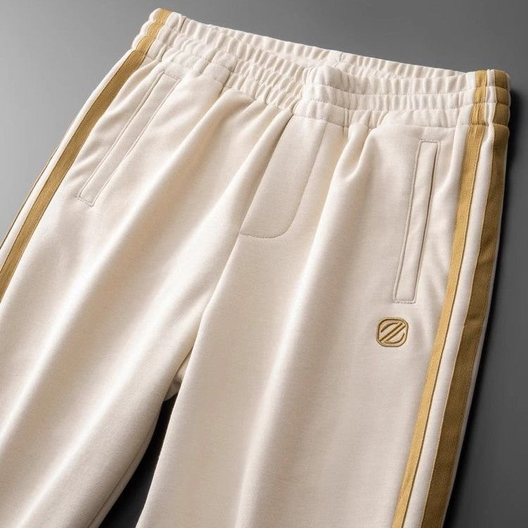 Men’s Beige Gold Side Stripe Premium Track Pant