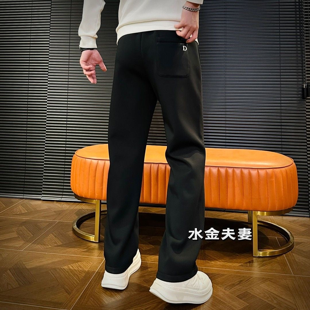 Men’s Black Straight Fit Premium Track Pant
