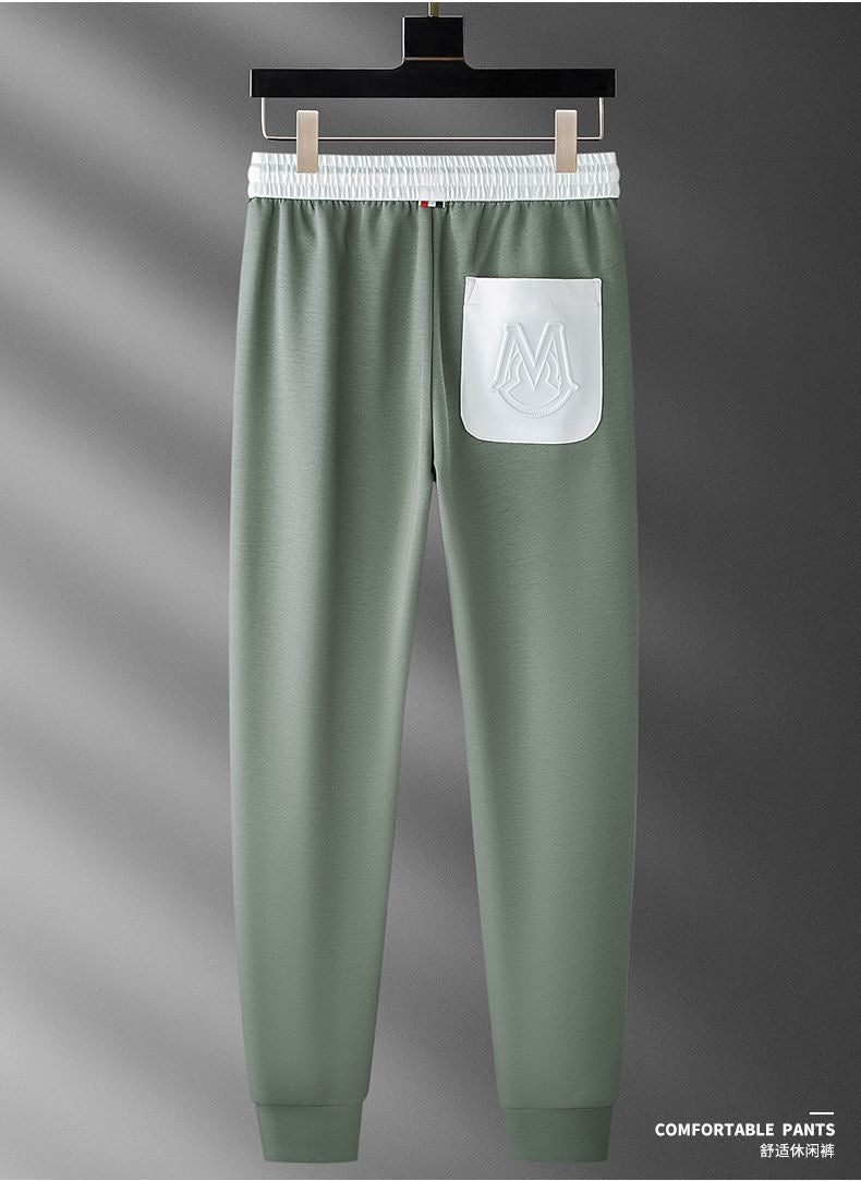 Men’s Sage Green Contrast Pocket Jogger Track Pant
