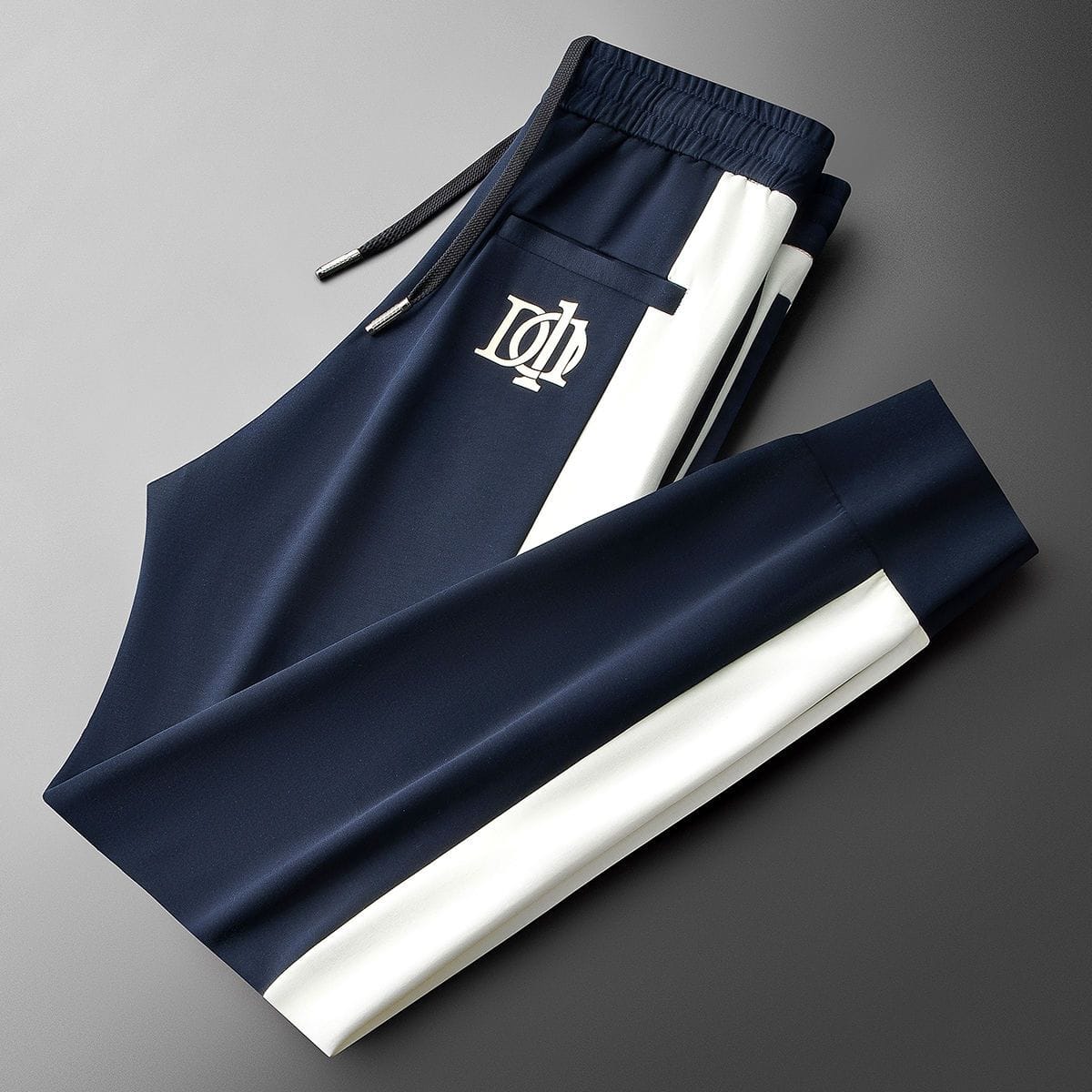Men’s Navy Blue Contrast Side Panel Jogger Track Pant