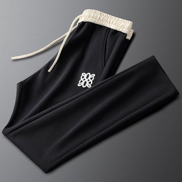 Men’s Black Contrast Waistband Straight Fit Track Pant