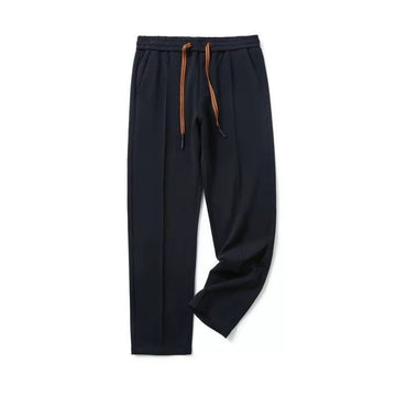 Men’s Black Brown Drawstring Straight Fit Track Pant