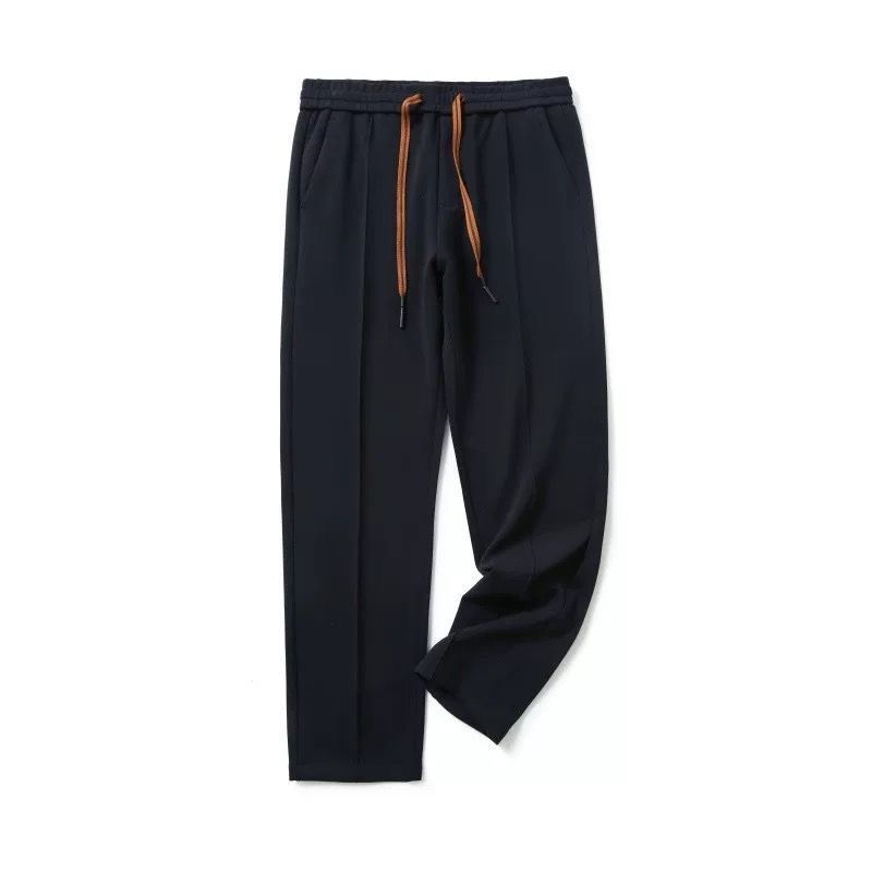 Men’s Black Brown Drawstring Straight Fit Track Pant