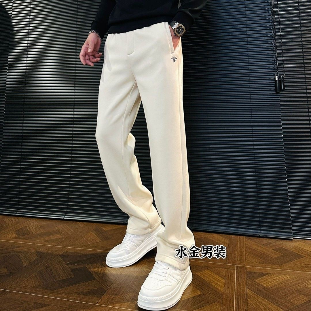 Men’s Cream Straight Fit Casual Track Pant