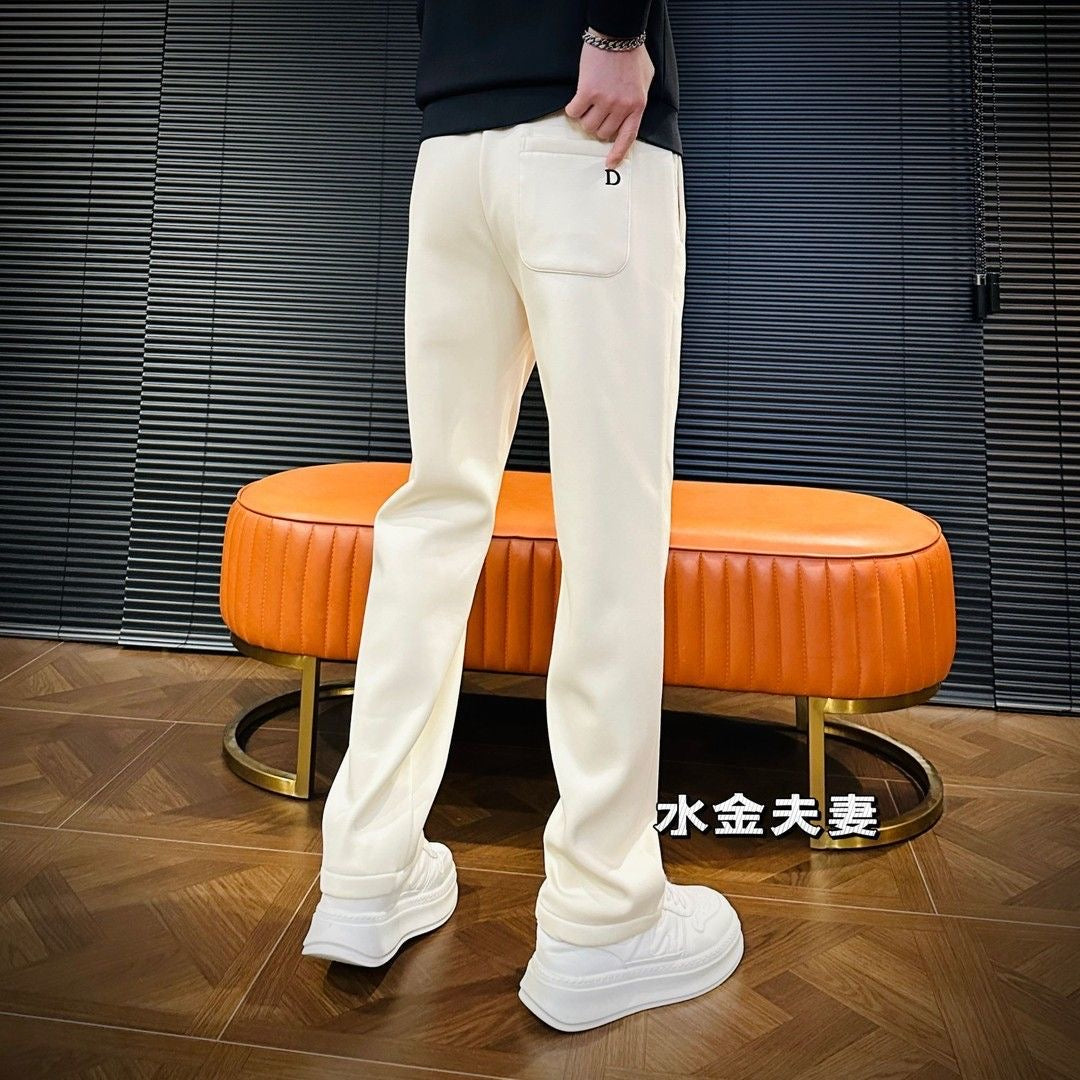 Men’s Cream Straight Fit Casual Track Pant