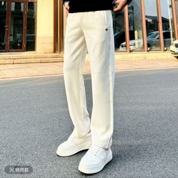 Men’s Cream Straight Fit Casual Track Pant