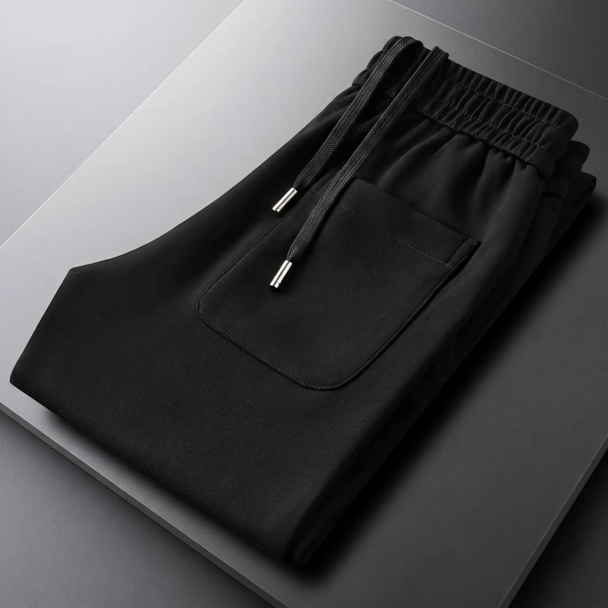 black pocket fold trackpant