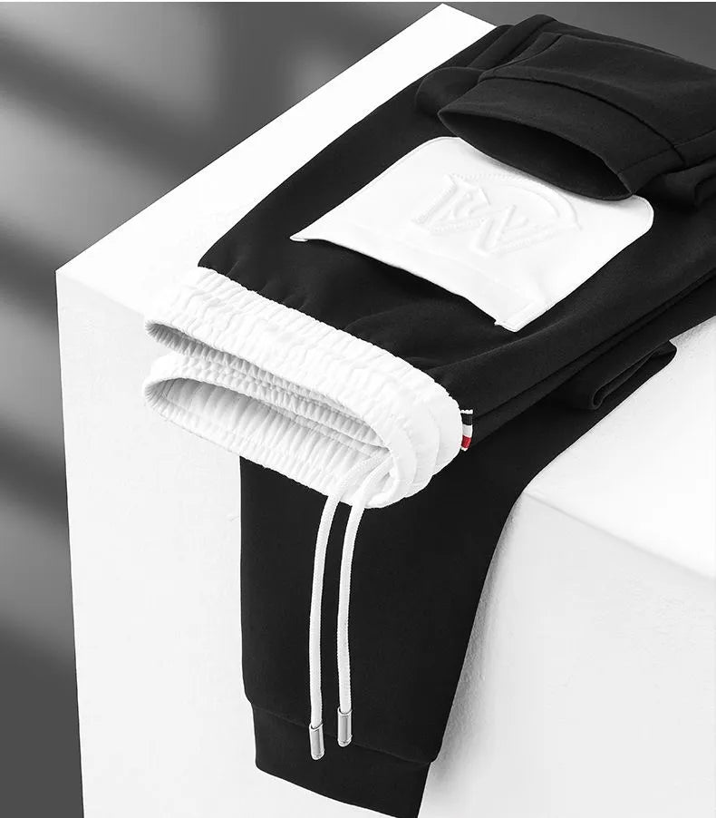 black white folded trackpant