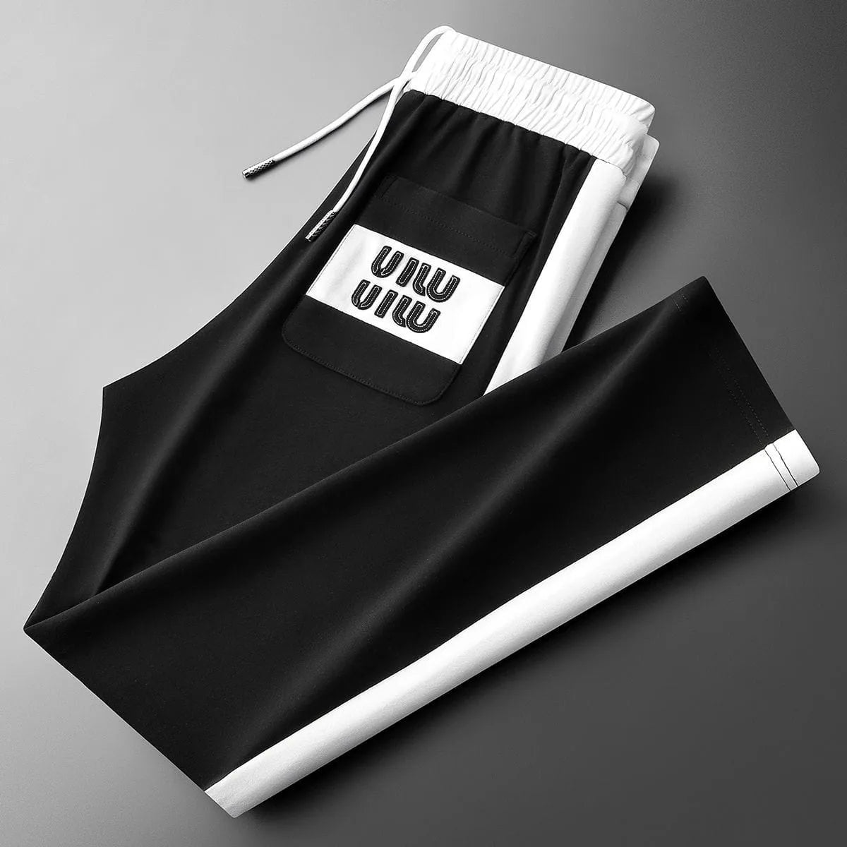 black white panel trackpant