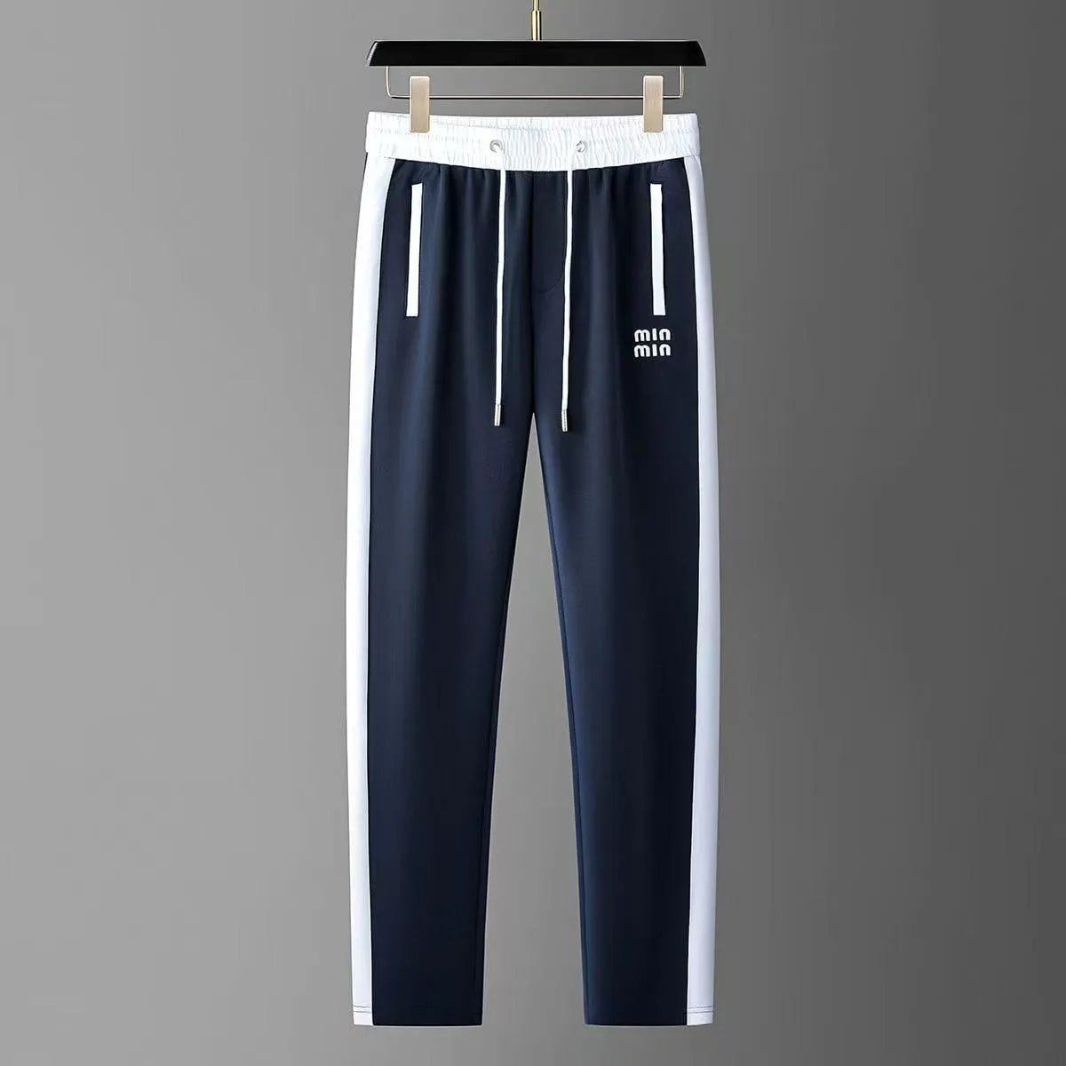 navy white panel trackpant