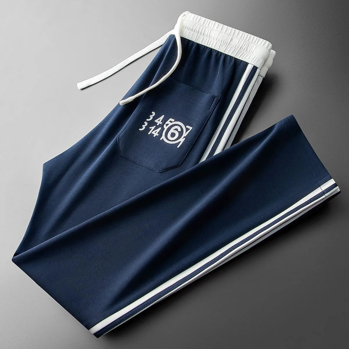 navy white stripe trackpant