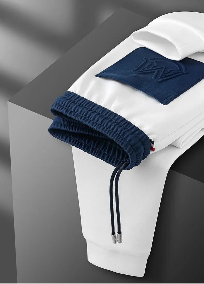 white navy pocket trackpant