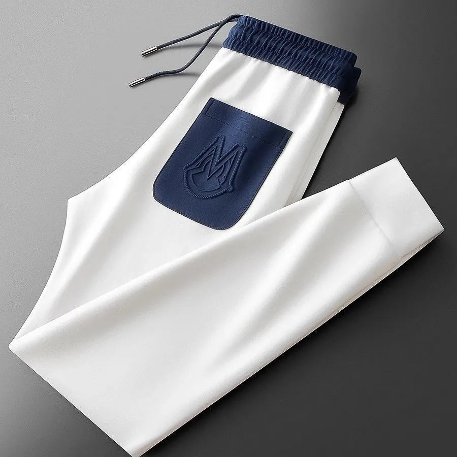 white navy trackpant