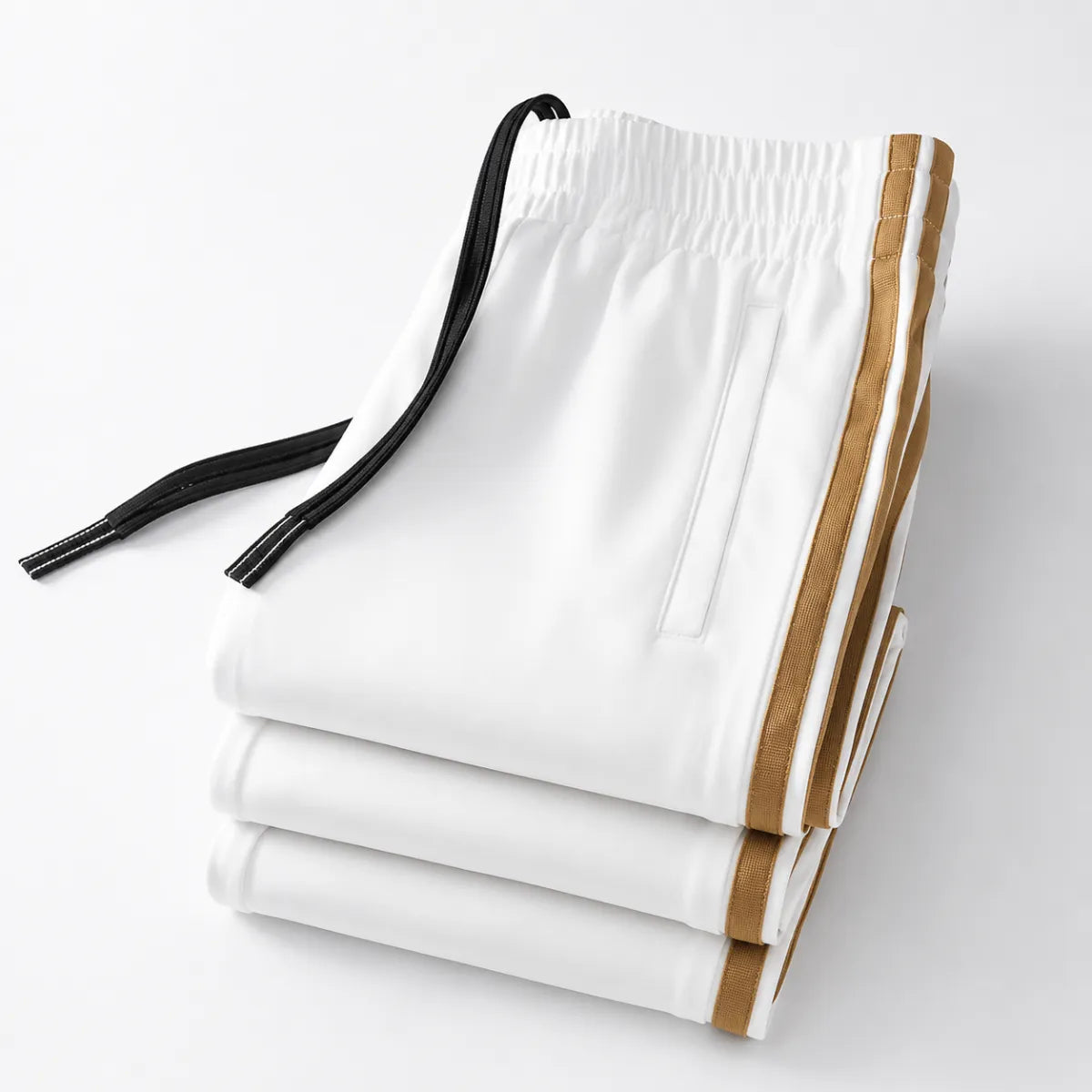 white trackpant folded view