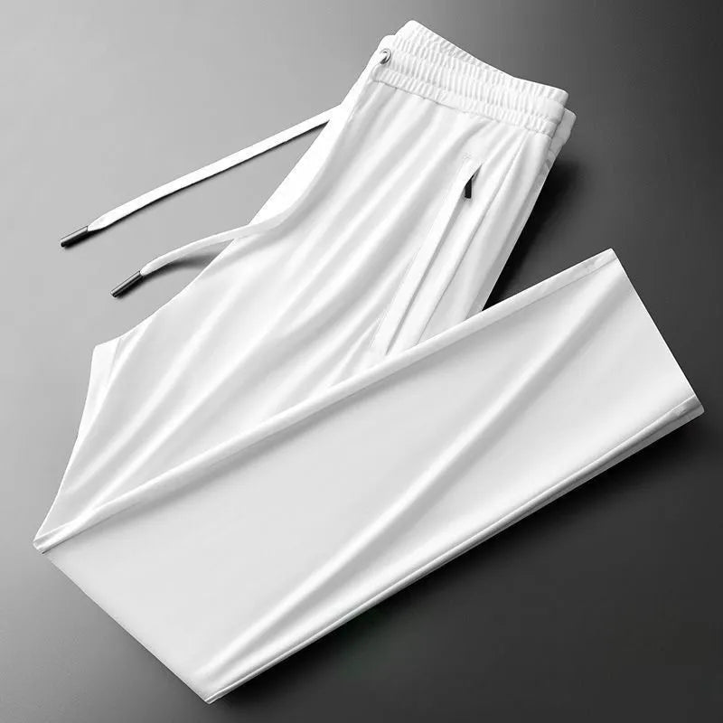 white trackpants side pocket